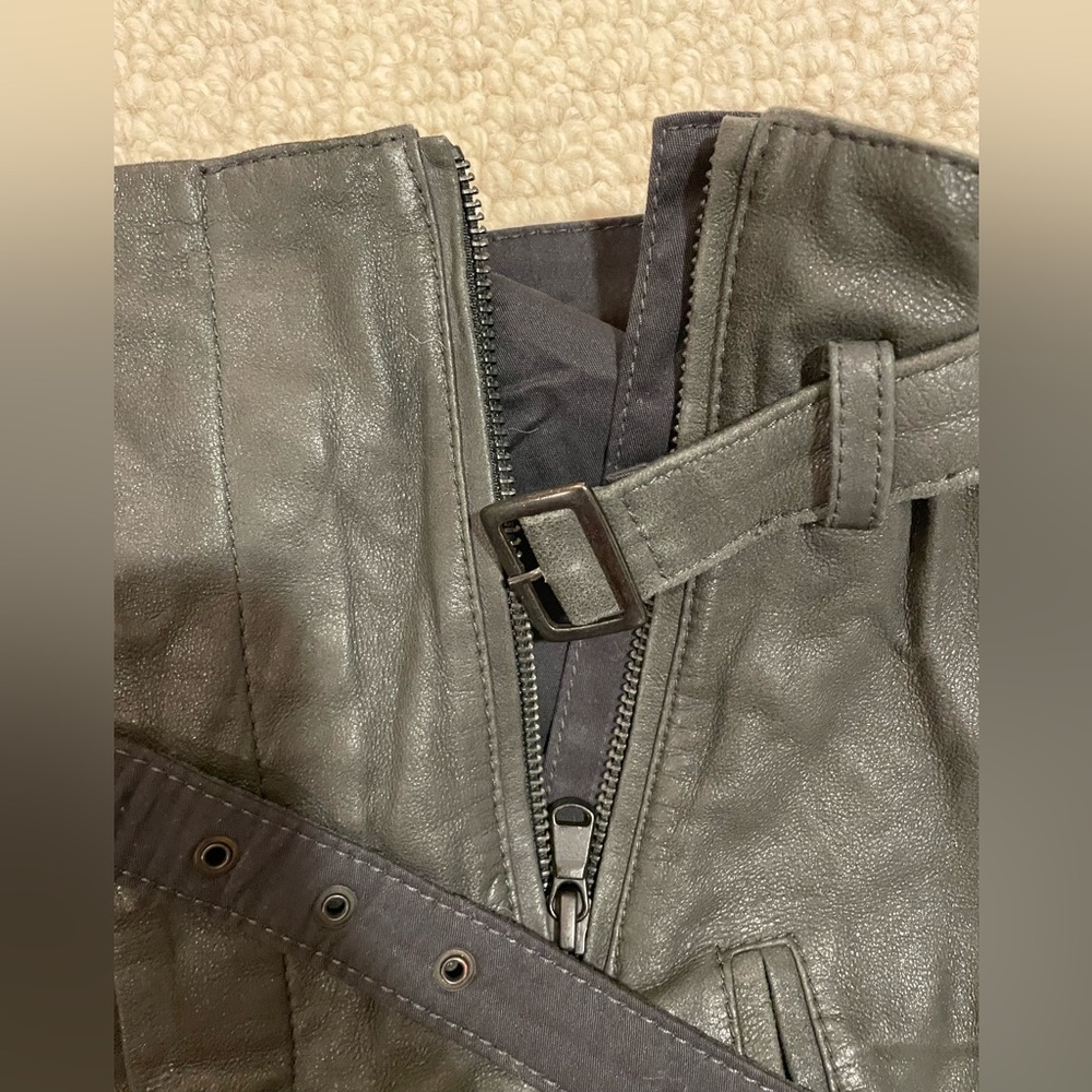 Black leather Diesel mini skirt